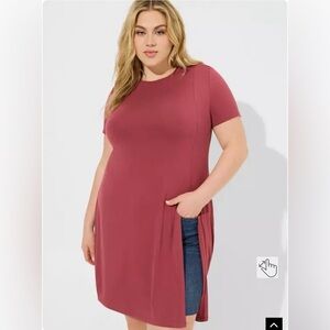 Torrid Super Soft Crew Neck Split Front Tunic